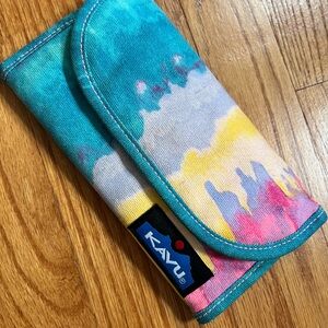 Kavu Blue and Yellow and pink wallet